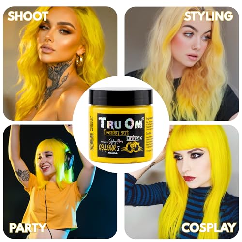 Image of Temporay Hair Color Wax | Metallic Shine | For Men & Women | DIY Instant Hair Color | Temporay Color 1 Day 1 Wash | No Ammonia, Bleach & Damage | Yellow - 100 gram
