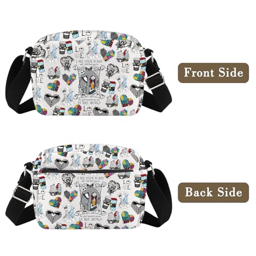 MBMSO Jack and Sally Crossbody Bag Jack Sally Couples Gifts for Mr Mrs Skellington Gift for Nightmare Horror Movie Fans Purse3