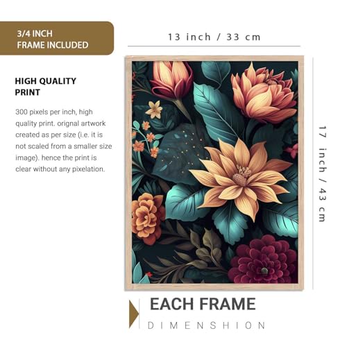 Image of kotart Aesthetic Modern Wall Decor Paintings with Frame for Home Decoration - Painting for Living Room Bedroom - Painting for Wall Decoration Set of 4 (Art 9, Big (13x17 or 13x13 inch))