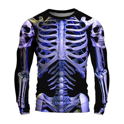 T-shirt manches longues homme squelette leger elegant