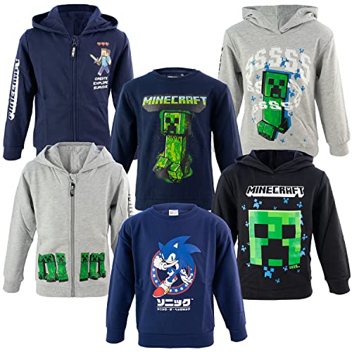 Characters Cartoons Minecraft Sonic The Hedgehog - Niño - Sudadera Full Print - Otoño Invierno -...