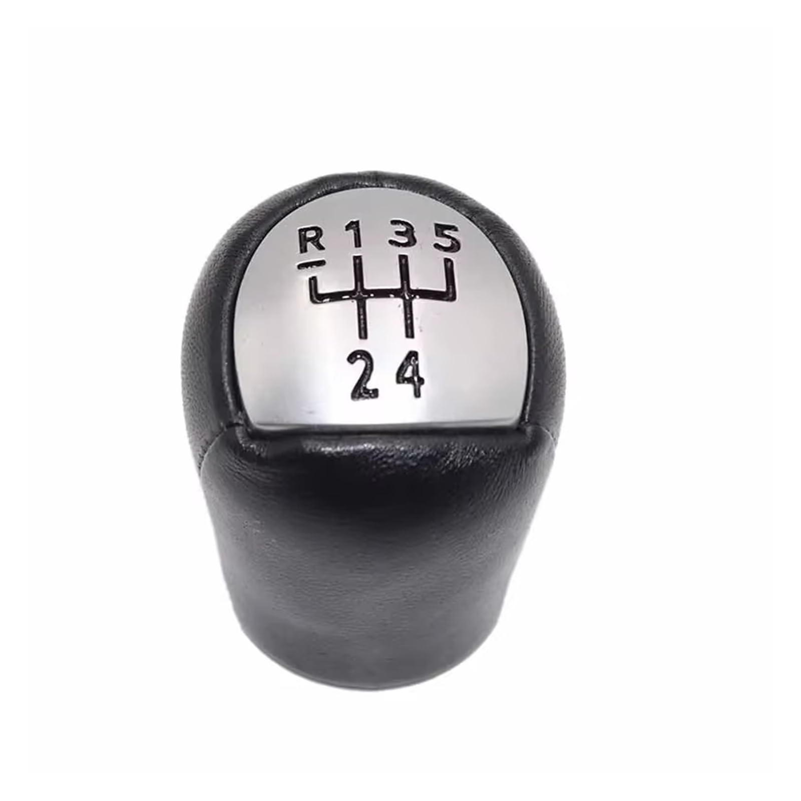 Cqrbne Silver Leather Car Gear Lever Knob For Scenic I 1 Mk1 1999-2003 Manual Selector Handle Gear Shift Knob Lever Gearbox Stick Shifter Gear Shift Knob Handle(Silver Leather)