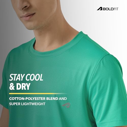Image of Boldfit Gym T Shirts for Men Workout Breathable T Shirt for Man Active Wear Sports Tshirt for Men Lightweight Gym Tshirts for Man Dry Fit Running T Shirts for Boys Regular Fit Sports Tshirts