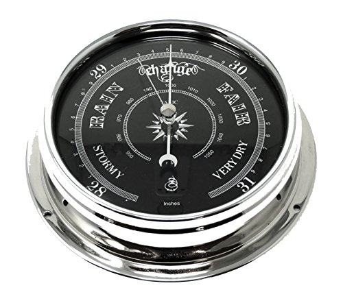 Tabic Prestige Barometer in Chrom mit Jet Black Dial, handgefertigt in England Cover