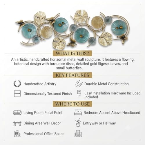 Image of SMILES GIFT Luxury Imported Wall Hanging | Handcrafted Metal Coin Wall Decoration | Home Decor for Living Room & Office