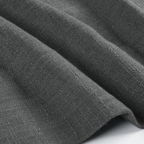 Image of TWOPAGES 26 inch inch W x 45 inch inch L Linen Blend Cafe Curtains for Kitchen Window, Light Filtering Pinch Pleated Tier Curtains, Modern Farmhouse Half Window Curtains for Small Window, Carbon Grey, 2 Panels