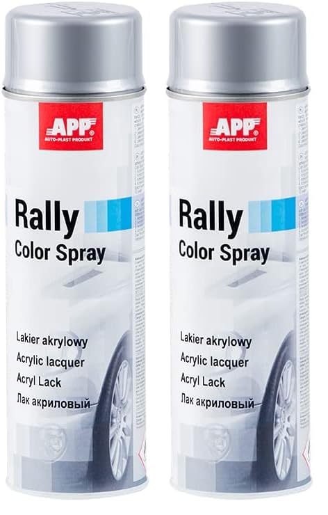 APP Rally Color Spray - Bombe de Peinture Argentée Brillante | Peinture Acrylique Argentée en Spray | Vernis Argent Brillant pour toutes les Surfaces avec...