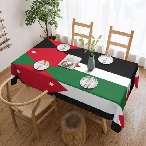 Nappe rectangulaire drapeau jordanien EdWal 132x178 cm pour table de cuisine