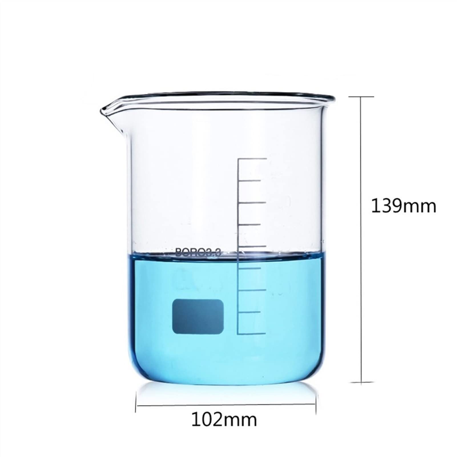800 ml Szklany kubek ze szkła borokrzemowego Kubek pomiarowy Odporność na wysoką temperaturę Sprzęt chemiczny laboratoryjny - 3 sztuki (pojemność: 800 ml) (800 ml) (800 ml)
