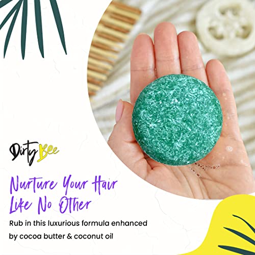 Dirty Bee Vegan Shampoo Bar Hair Moisturizer- Travel Size All Natural Shampoo For Women - Color Safe, Volumizing & Gentle With Cocoa Butter & Coconut Oil For Frizzy, Dry, & Oily Hair 50-75 Washes #TOP6