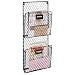 2-Pocket Rustic Wall Mounted Chicken Wire Metal Document Rack/Magazine Holder with Chalkboard Labels