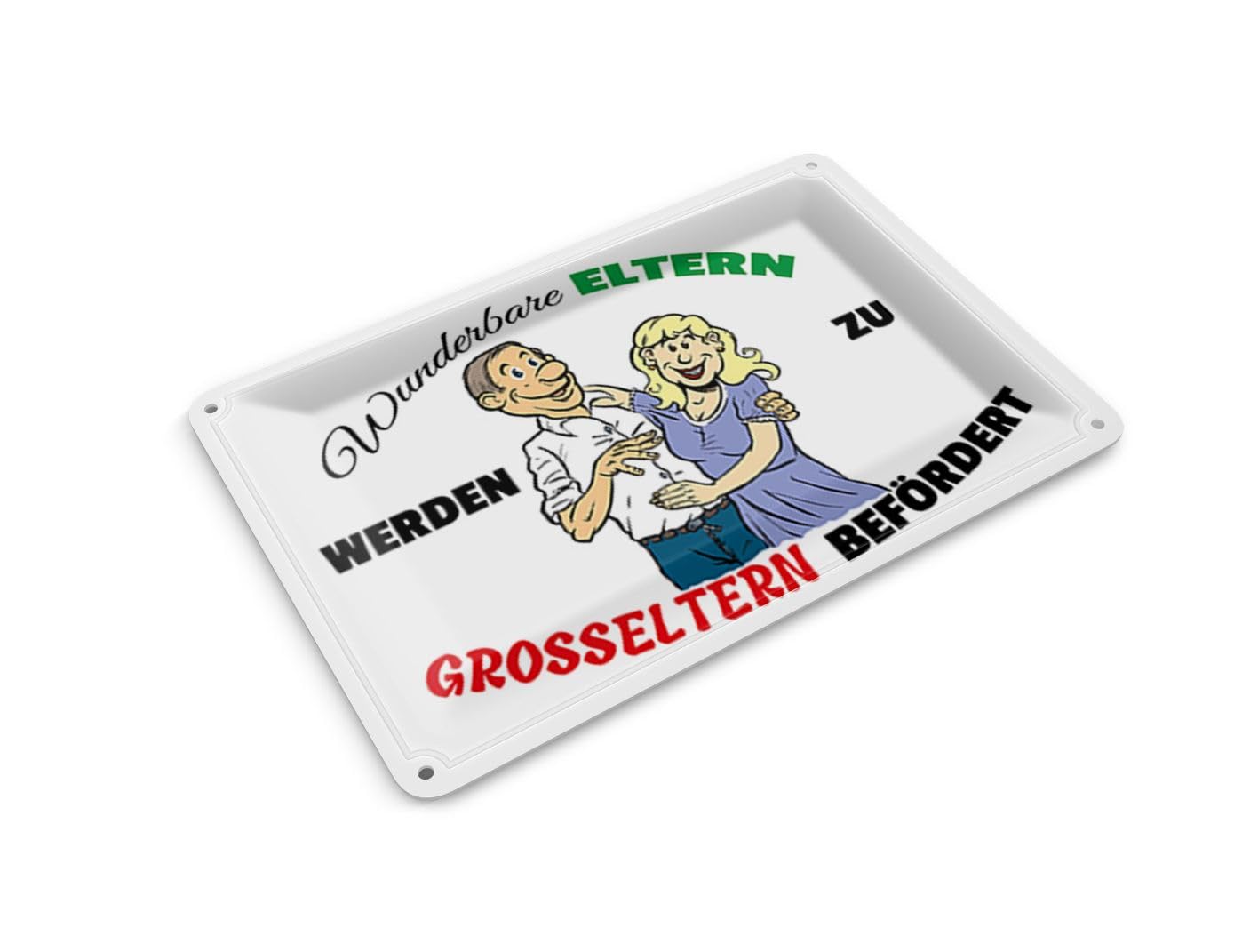 Femer Tin Postcard Saying 14 x 10 cm Wonderful Parents Will Be Grandparents Sign