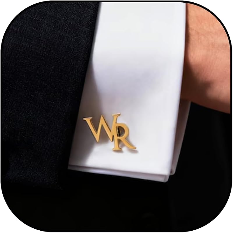 Gemelos de padrinos de boda personalizados, gemelos iniciales personalizados para hombres