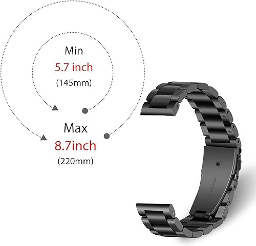 Miniatura 5 de Lamshaw Bandas compatibles con Fossil Gen 6 Smartwatch Band sólido acero inoxidable banda de metal para Fossil Gen 6 1.654in1.732in Smartwatch