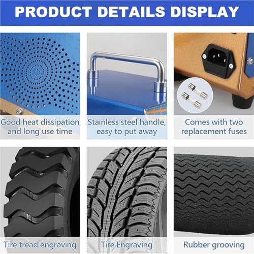 Kit Professionale per la scanalatura di Pneumatici, per Auto, Camion, Kart, Pneumatici industriali, Manutenzione e Riparazione, Adatto per officine di Riparazione Auto.