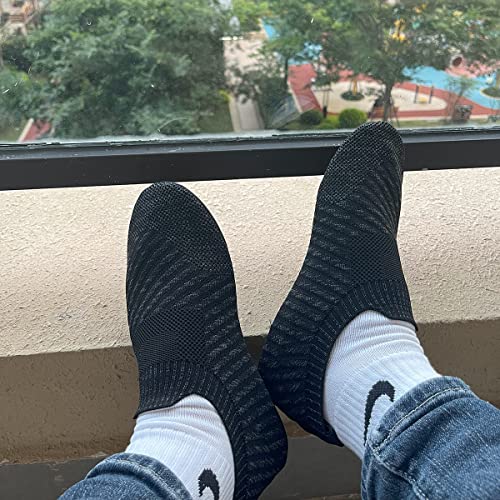 Image of QZKDM Lightweight Slip on Grip Indoor House Slippers Barefoot Non Slip Home Exercise Yoga Shoes for Men Women