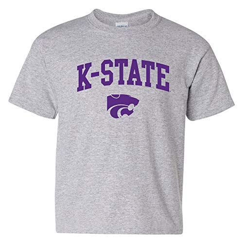 UGP Campus Apparel YS03 - Kansas State Wildcats Arch Logo Youth T-Shirt - X-Large - Sport Grey