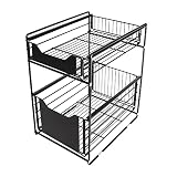 LASSRY 2-Tier Under Sink Organizers and Storage, Pull Out Cabinets Organizer Shelf, Sliding Basket C
