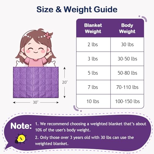 Image of Kivik 2 lbs Weighted Lap Pad, Ultra Soft Minky Dotted Heavy Blankets Throw for Better Study Relaxing & Sleeping, Machine Washable, 20 x 30 Inches, Purple