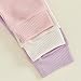 allshope Toddler Baby Girl Fall Pants Active Jogger Casual Athletic Trousers Solid Color Pocket Elastic Waist Harem Bottoms (Waffle Purple Apricot Pink, 12-18 Months)