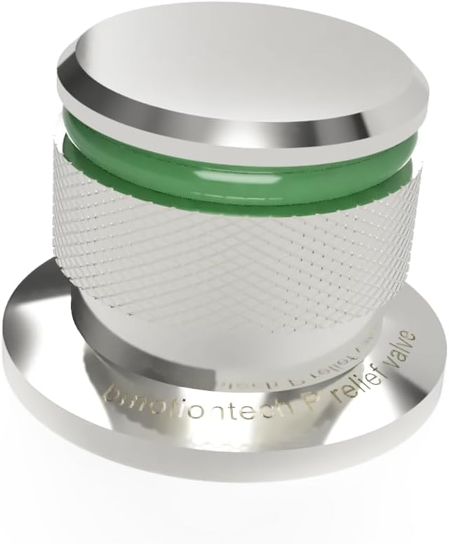 bmotiontech over pressure relief valve keeps vacuum chamber below excessive positive pressure < 1.5psig, improved version, One-piece valve body, minimized potential leak (KF25 flange)