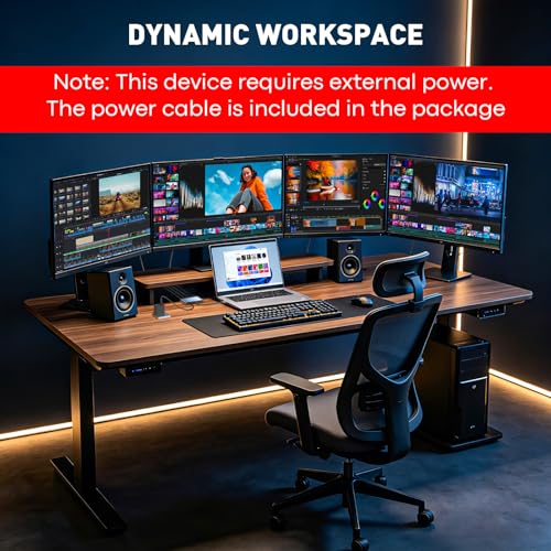 Image of Reborn USB 3.0 to Quad HDMI with DisplayPort Adapter, 1080p@60Hz USB Type-A to 4 Monitor Converter, External Video Graphics Card, HDMI Splitter Extended Display for Mac /Windows for Laptop, Desktops