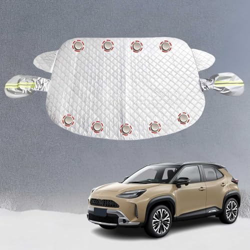 【2024改良型 5重厚手】フロントガラスカバー トヨタヤリスクロス に適用 車用凍結防止カバー フロントガラス 凍結防止シート 強風対策 雪対策 霜よけ 凍結対策 フロントガラス 車サンシェード 凍結防止カバー 9枚磁石内蔵 日よけ 遮光断熱 盗難防止