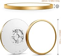 Vista 10 de 12 Inch Gold LED Ceiling Light, 3000K Warm White, 24W Gold Flush Mount Ceiling Light, 3200LM Round Low Profile Ceiling Lights for Bedroom, Living