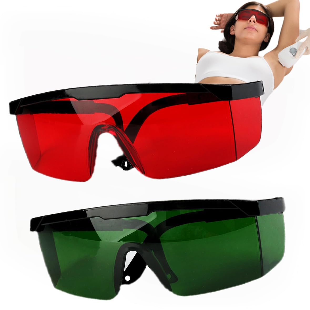 RRICHH Gafas Laser Depilación Gafas de Protección Láser para depilación HPL/IPL Unisex Profesional Seguridad Gafas de Protección para Tratamiento Depilación Láser y Protección Ocular Del Operador