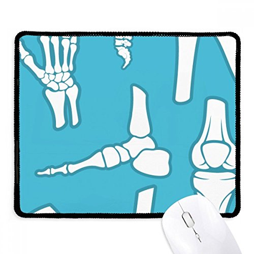Mousepad antideslizante de oficina que evita deslizamientos, con diseño de hueso azul cosido