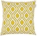 JinStyles® Cotton Canvas Ogee Accent Decorative Throw Pillow Cover (Yellow, White, Square, 1 Cushion Sham for 18 x 18 Inserts)