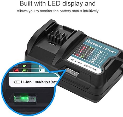 Miniatura 6 de Cargador de batería de litio de 10.8V  12V para Makita, DC10WD DC10SB DC10WC BL1015 BL1016 BL1021B BL1041B Cargador de repuesto para Makita Black