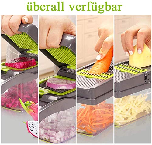 Coupe légumes multifonction vert avec 7 couteaux en acier inoxydable - 4