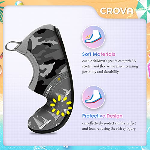 Image of CROVA Toddler Kids Water Shoes Quick Dry Aqua Socks Non-Slip Barefoot Sports Shoes for Boys Girls Toddler