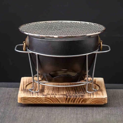 Poêle à charbon de bois en argile noire pour barbecue d'intérieur de table