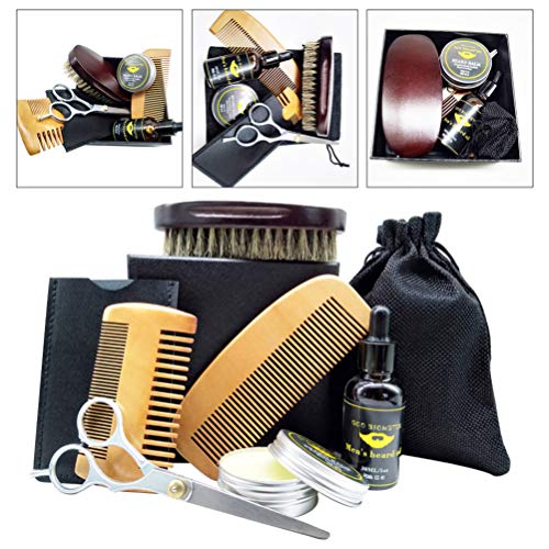 FRCOLOR 6 Pcs Homens Barba Grooming Kit í“leo de Barba Escova de Barba Pente de Barba Bí¡lsamo de Ba
