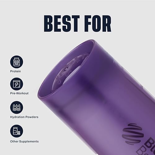 Miniatura 4 de BlenderBottle Classic V2 - Botella mezcladora perfecta para batidos de proteínas y antes del entrenamiento, 28 onzas (paquete de 2), rosa y morado