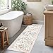 Rugalia Floral Washable Runner Rug, 2x6 Pink Rug Runners for Hallways Non-Slip, Soft Low Pile Flower Birds Long Bathroom Mat Botanical Throw Carpet for Kitchen Laundry Entryway Porch