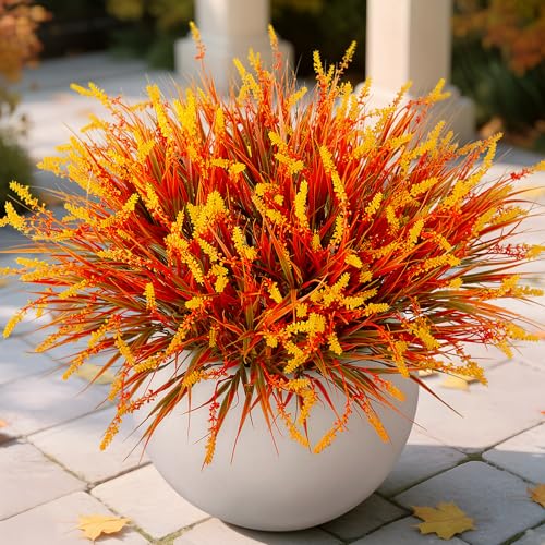 Artificial Fake Plants Flowers for Outdoors Fall Decor, 12 Bundle...