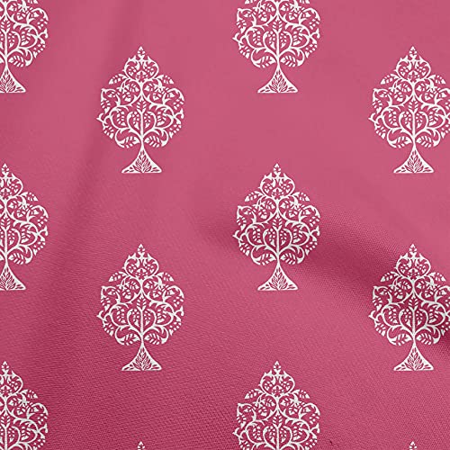 oneOone Velvet Magenta Fabric Block Dress Material Fabric Print Fabric By The Yard 58 Inch Wide-NY