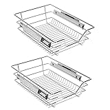randaco cassetti da cucina, 2 pezzi, cassetti telescopici, per armadi larghi 40 cm, estraibili completamente estraibili, cestello telescopico in metallo