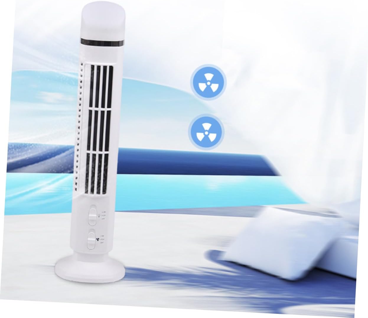 Usb Mini Cooling Bladeless Tower Design for Home Office Quiet Multi-function Desk Fan Accessory for Families and Elderly