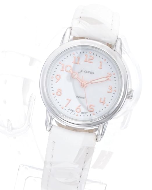 Amazon.co.jp: J-AXIS MOP Dial Casual Watch Simple White Butterfly
