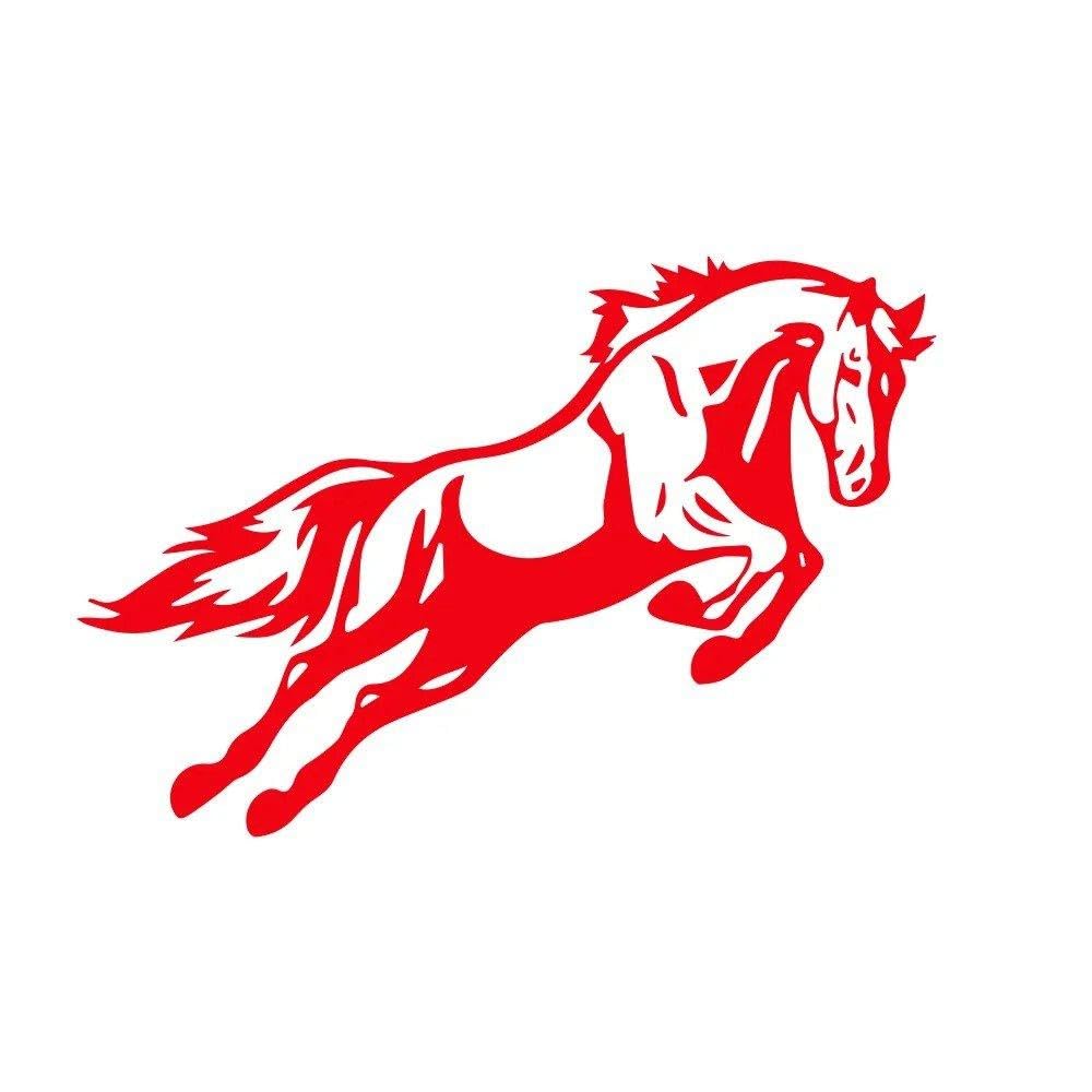 Jumping Horse Car Sticker Body Windshield Vinyl Decal Auto Exterior Decoration(Glossy Red)