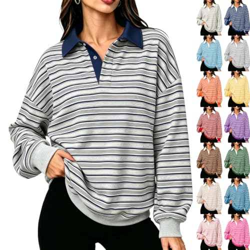 Polo Sweater Women Work Button Lapel Collar Y2K Tennis Sweater Women - image 1