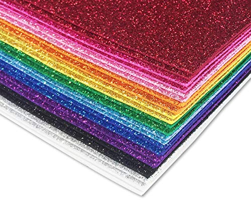 36 Pack Glitter Foam Sheets, 9 X 12 Inch, By Better Office Products, Assorted 12 Colors, For Arts And Crafts, 36 Sheets #TOP1