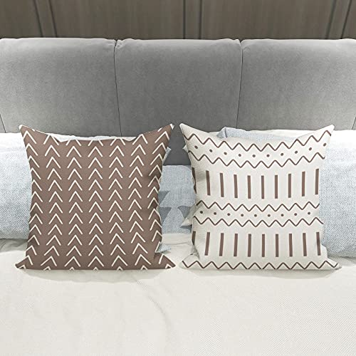 Ycoll Pillow Covers 18X18 Set Of 4, Modern Sofa Throw Pillow Cover, Decorative Outdoor Linen Fabric Pillow Case For Couch Bed Car 45X45Cm #TOP2