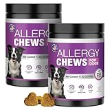 Dog Allergy Chews 500PCs,Dog Allergy and Itching Skin Relief Anti Itch Aller Immune Bites for Dogs Itching Licking Paws Treatment Relief Itchy Aller Probiotics Vitamins for Skin and Coat Allergies