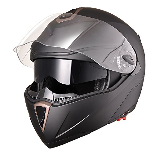 AHR Flip up Modular Full Face Motorcycle Helmet DOT Approved Dual Visor Motocross