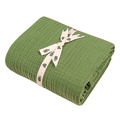 Image of Muslin Blankets, Baby Toddler Quilt, 4 Layers, 100% Cotton Stroller Blanket, Hypoallergenic, Super-Soft, Breathable and Lightweight Swaddle, Nursery & Crib Blanket, Large (47 X 35 inch)